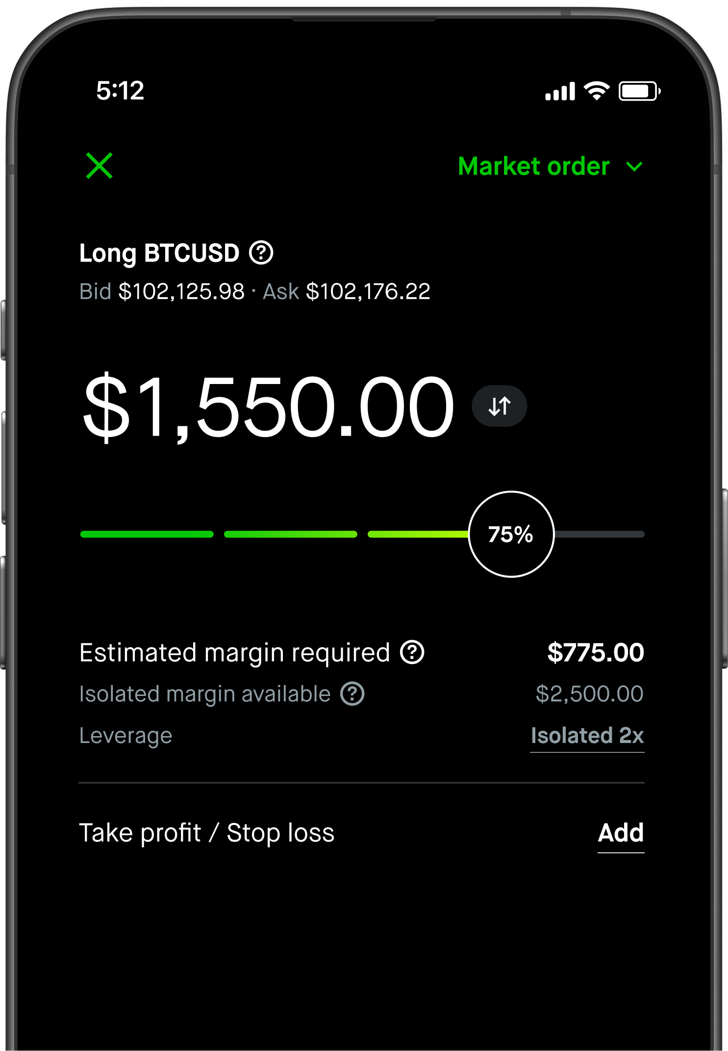 Wallet screen